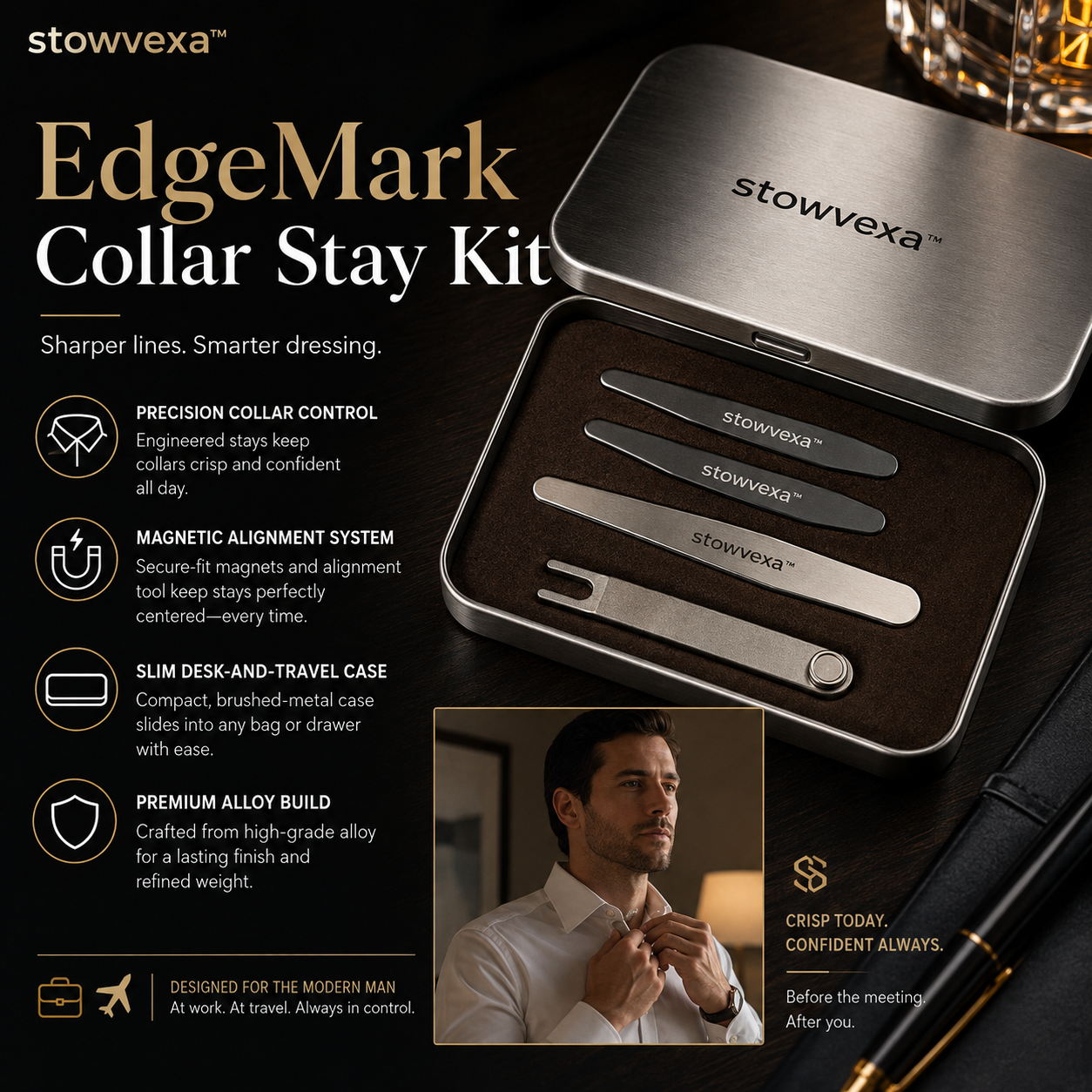 Stowvexa™ EdgeMark Collar Stay Kit