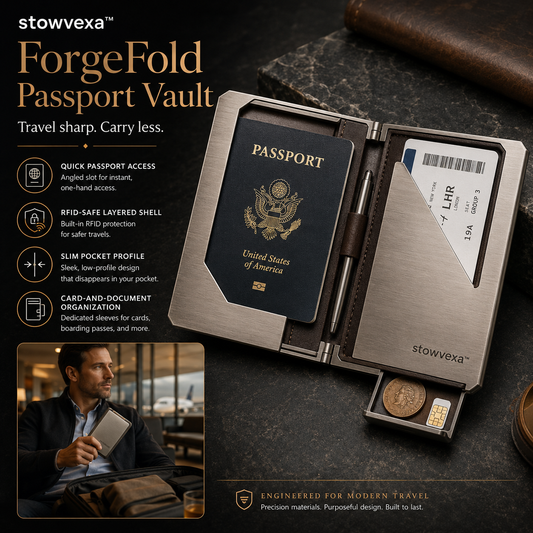 Stowvexa™ ForgeFold Passport Wallet