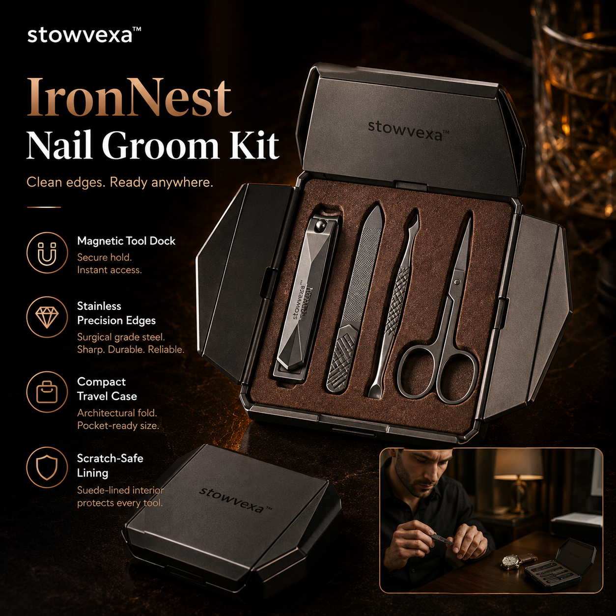 Stowvexa™ IronVest Nail Groom Kit